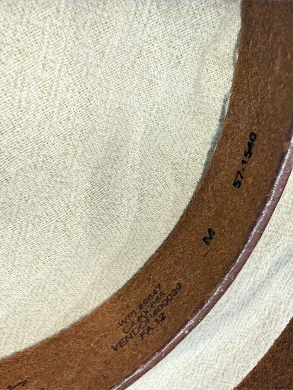 Eddie Bauer brown braid stitched genuine leather belt SZ M 42” unisex